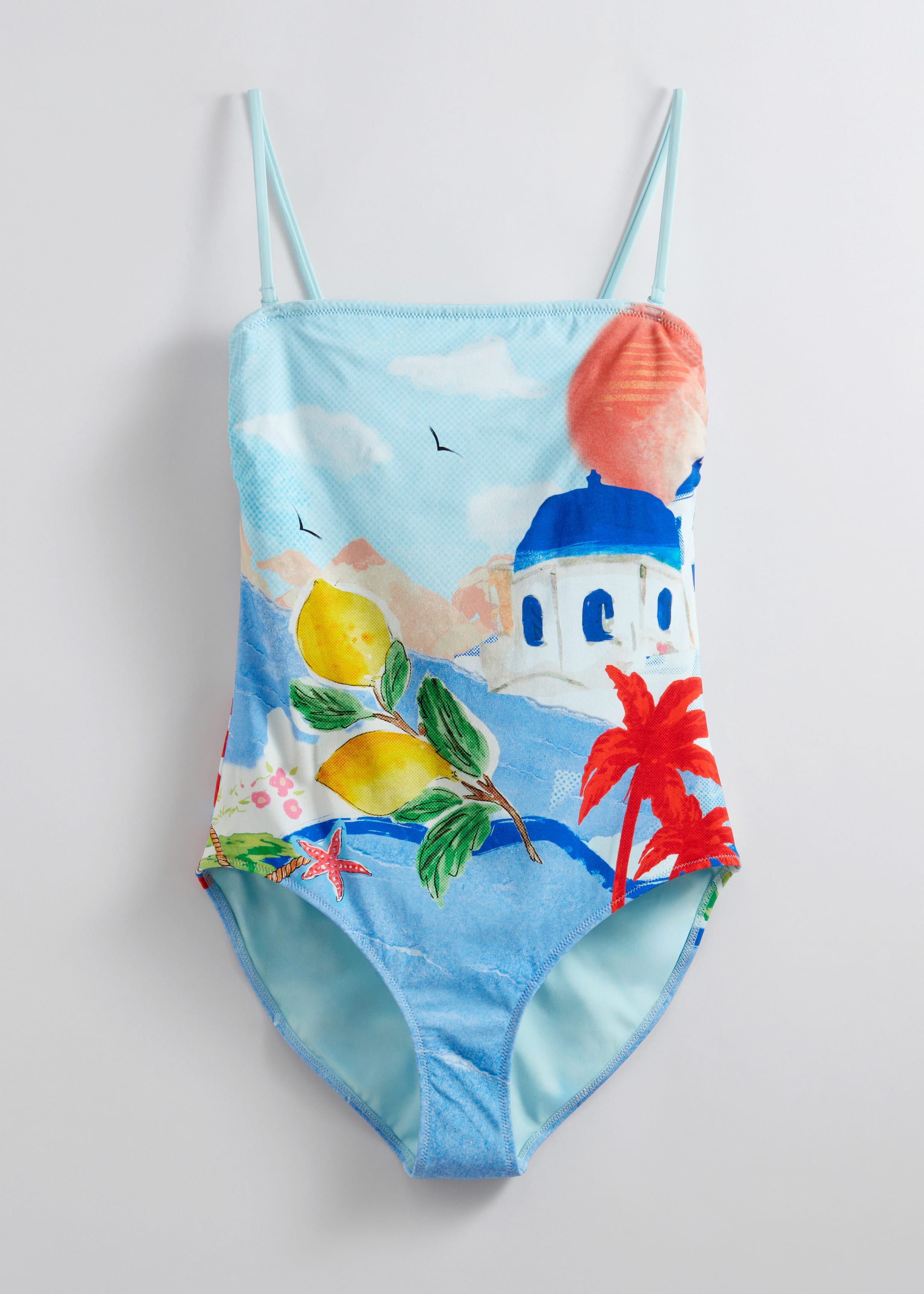 Image of Maillot de bain imprimé à encolure bandeau