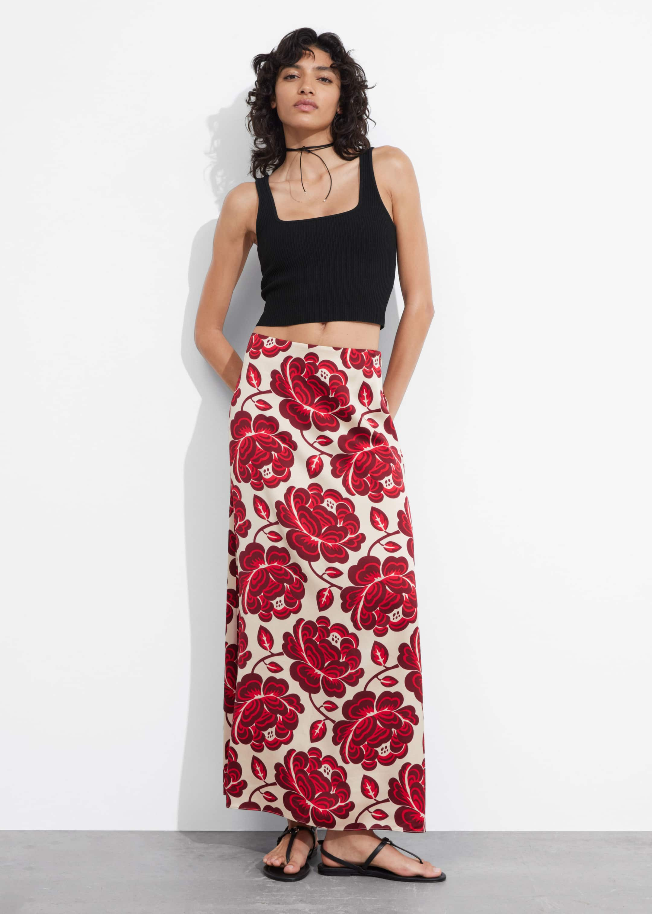 Image of Satin Maxi Skirt