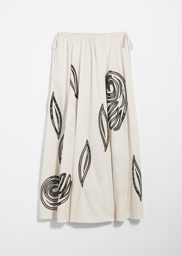 Embroidered Midi Skirt