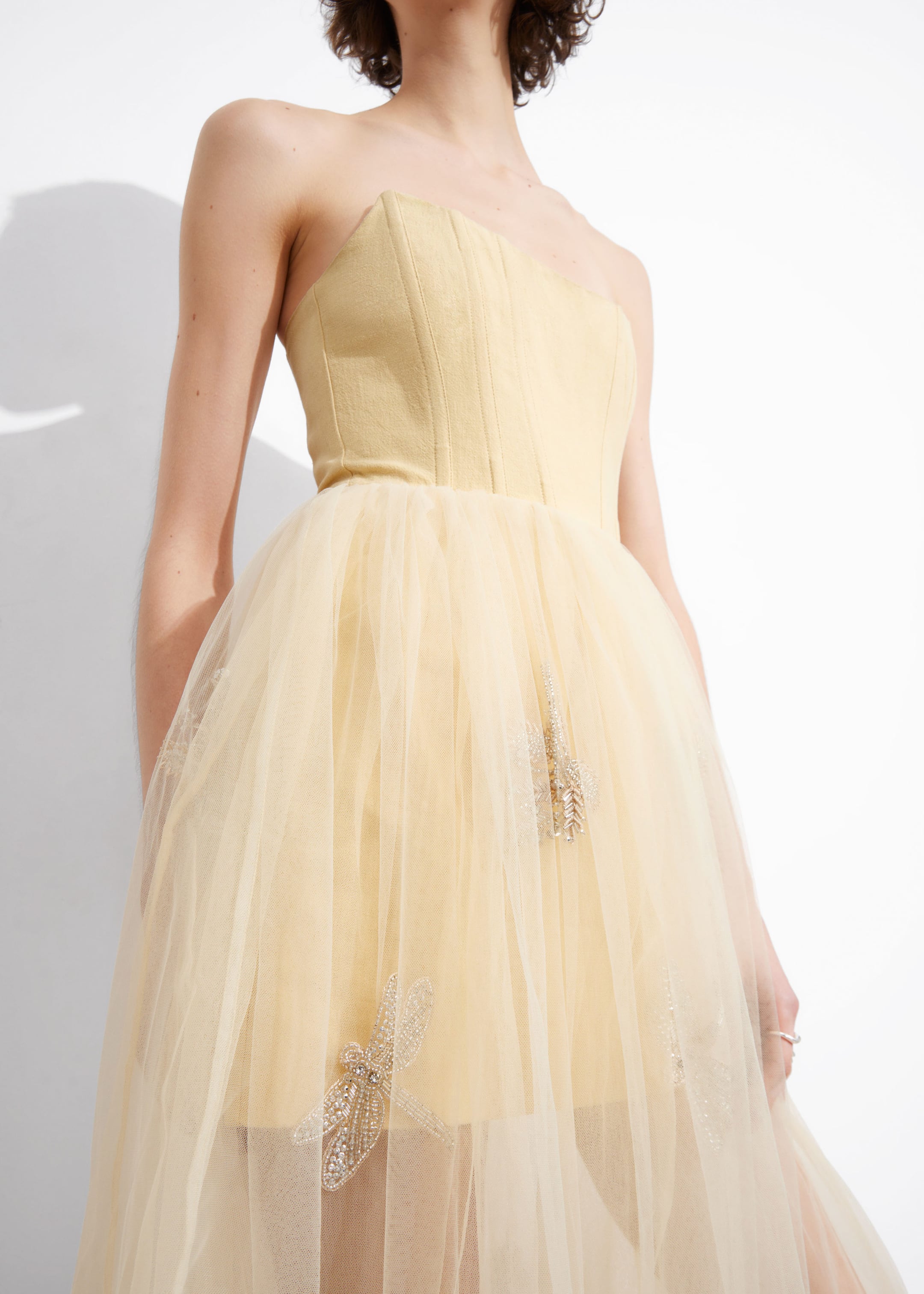 Robe midi transparente de style corset - Beige - Lookbook