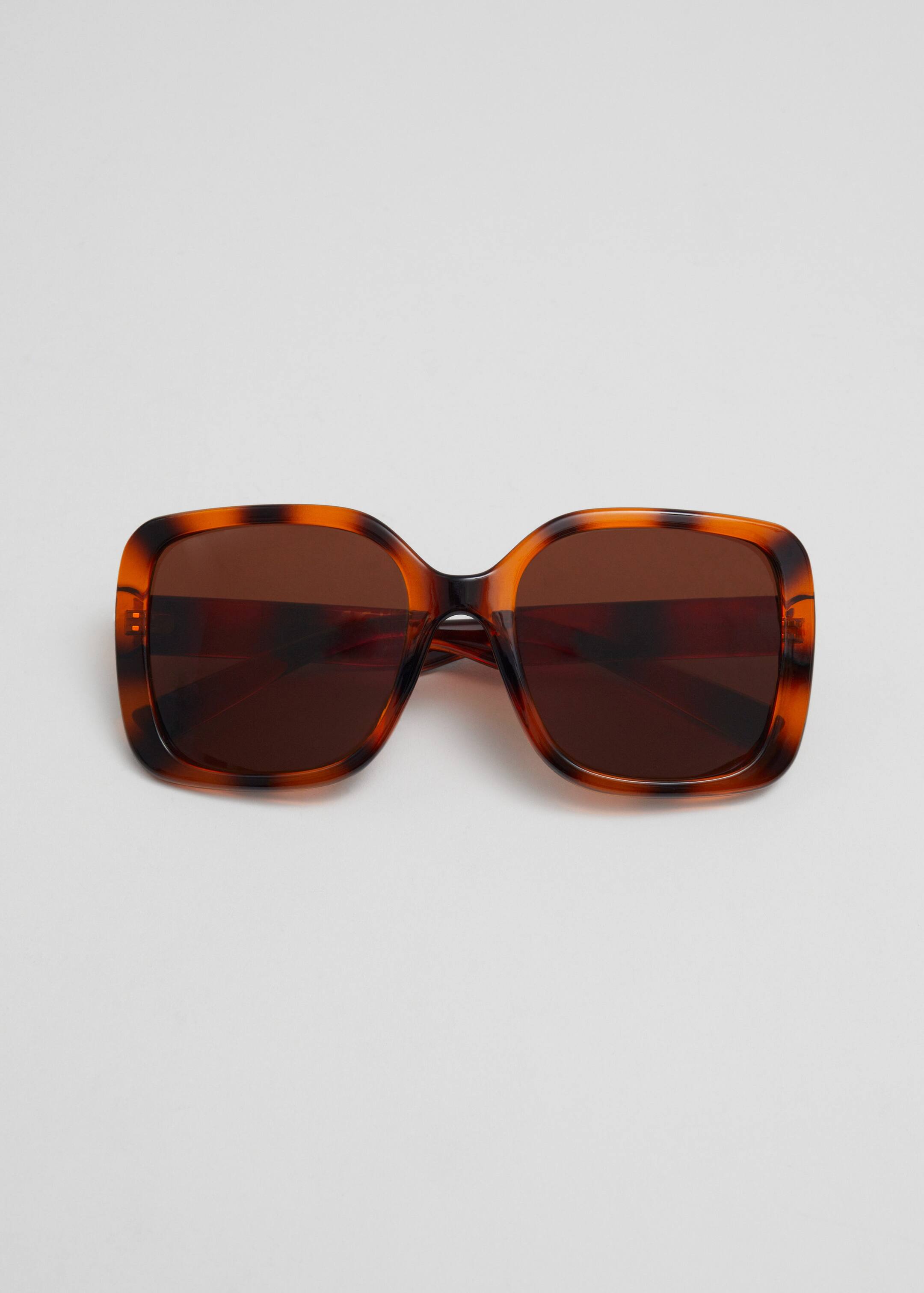 Lunettes de soleil à monture carrée - Motif marron et orange - Still Life