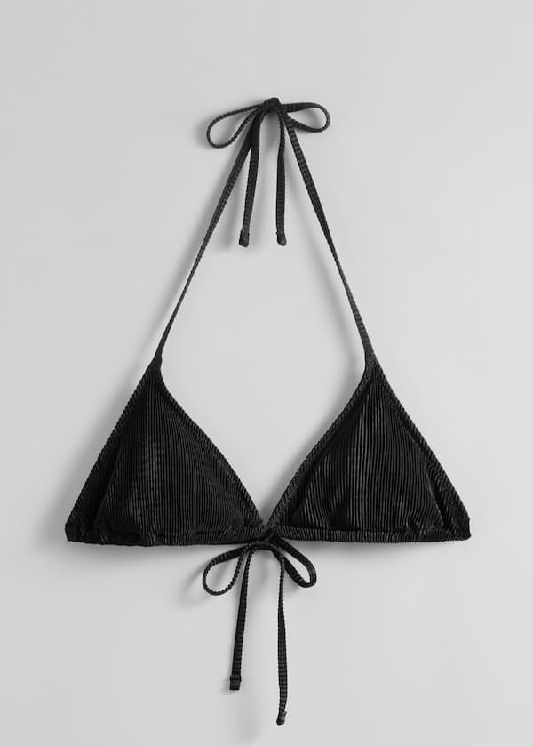 Pleated Triangle Bikini Top
