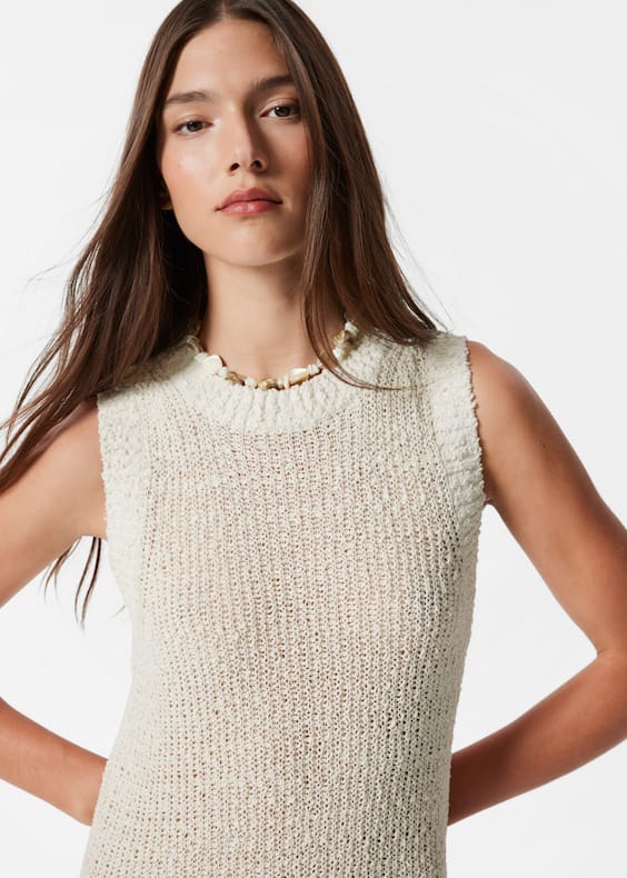 Sleeveless Silk-Blend Midi Dress