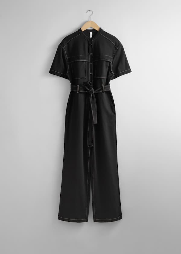 Short-Sleeve Utility Jumpsuit