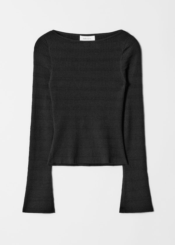 Knitted Boat-Neck Top