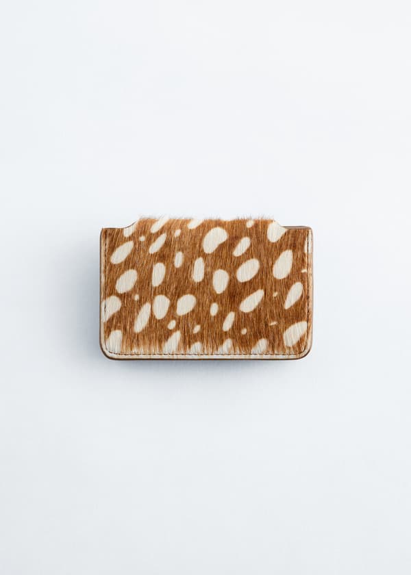 Animal-Print Leather Card Holder