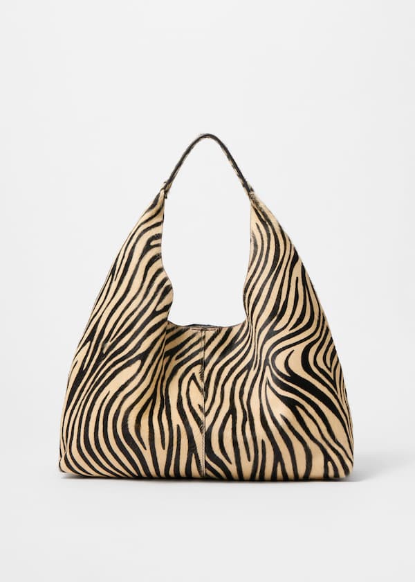Animal-Print Leather Tote