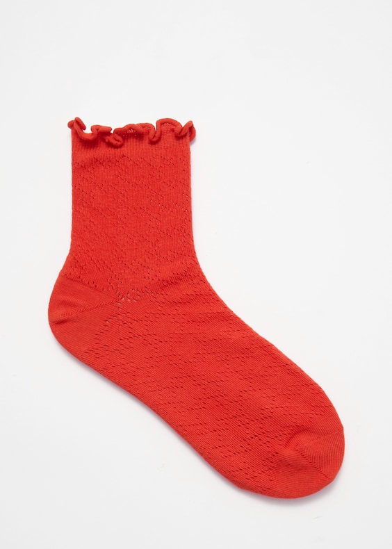 Pointelle Frill Socks