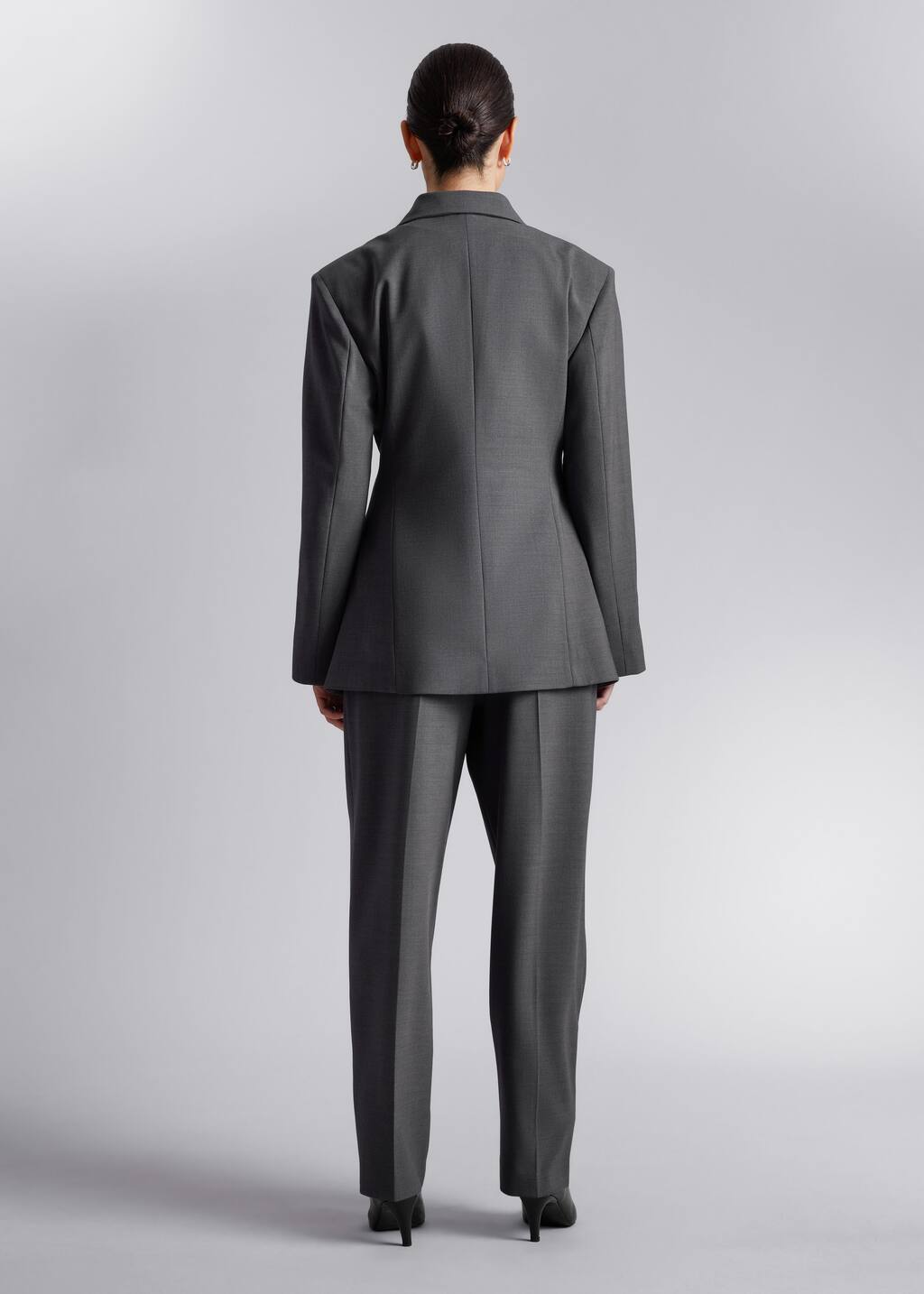 Tailored Wide-Shoulder Blazer - Grey - Blazers - & Other Stories
