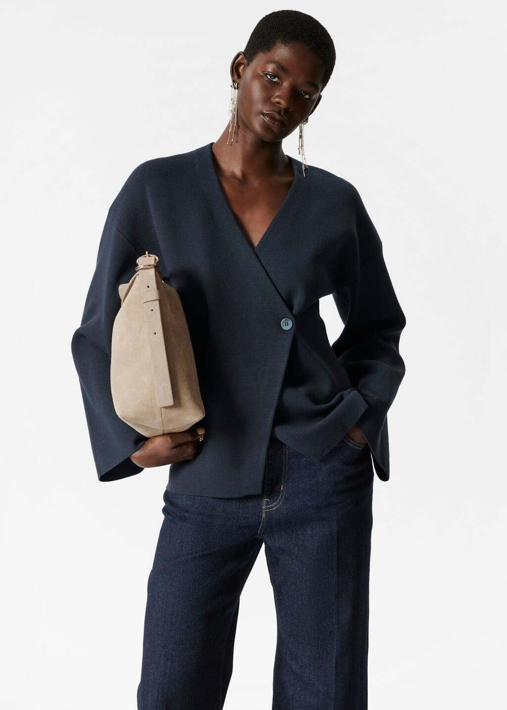トップス tricotCOMMEdesGARCONS Asymmetry Cardigan Asymmetric Cardigan - Navy - Cardigans - & Other Stories