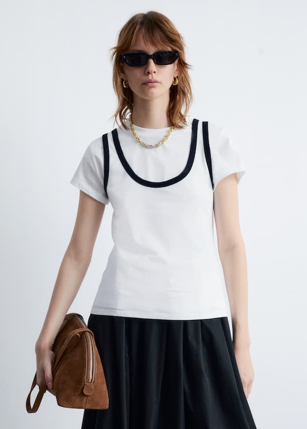 Contrast-Trim Tank Top