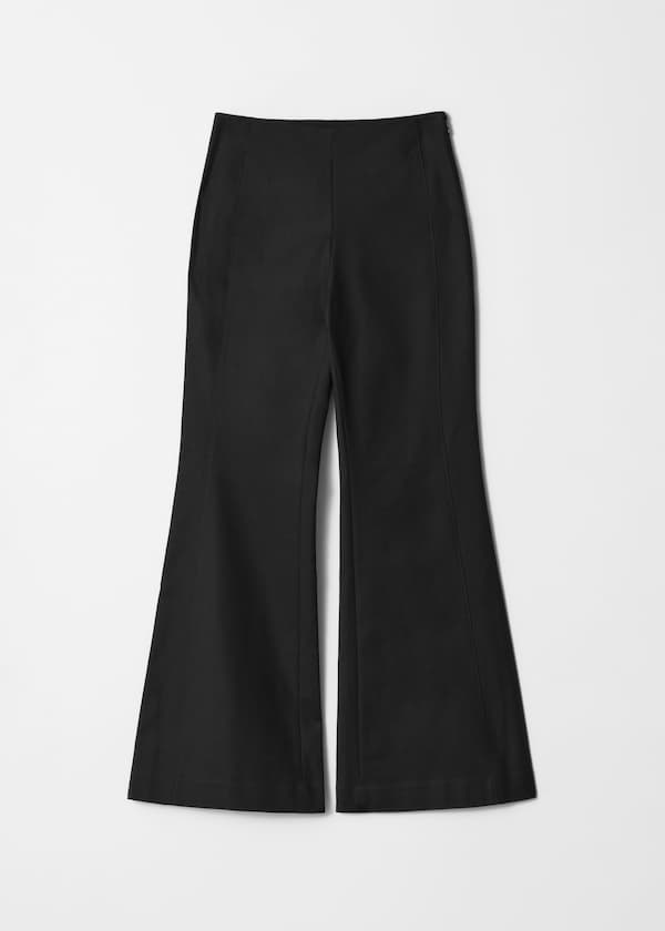 Slim Flared Leg Trousers