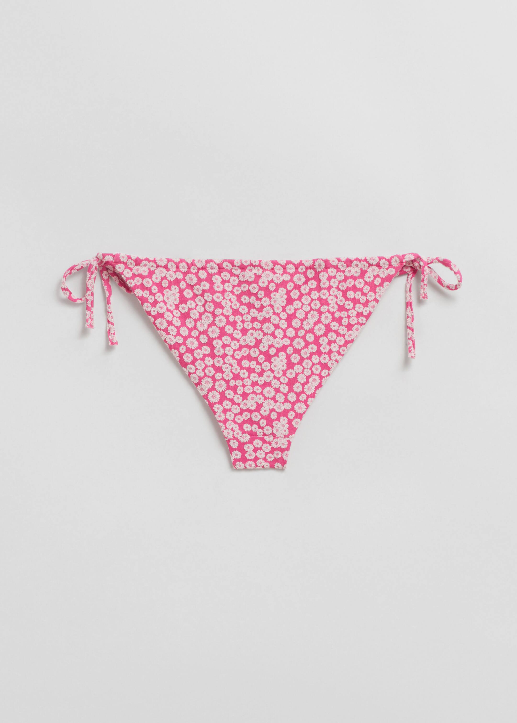 Textured Bikini Tie Briefs - Fuchsia - Still Life