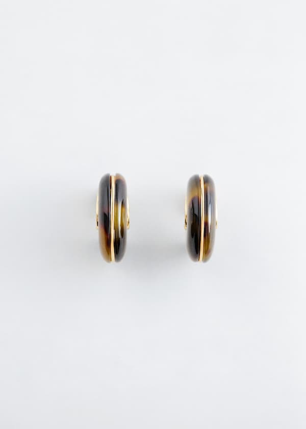 Tortoise Resin Hoop Earrings
