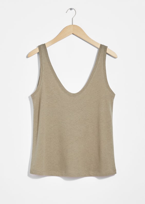 Linen-Blend Tank Top