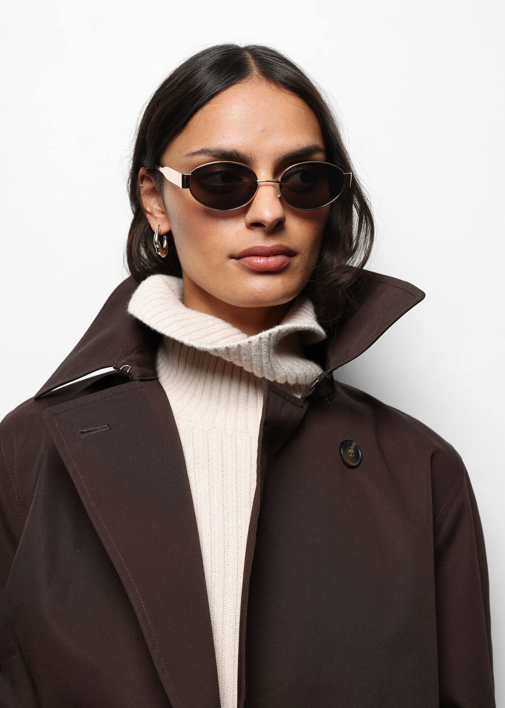 Metal-Frame Oval Sunglasses - Gold - Sunglasses - & Other
