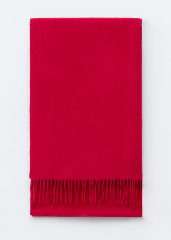 Fringed Wool Blanket Scarf