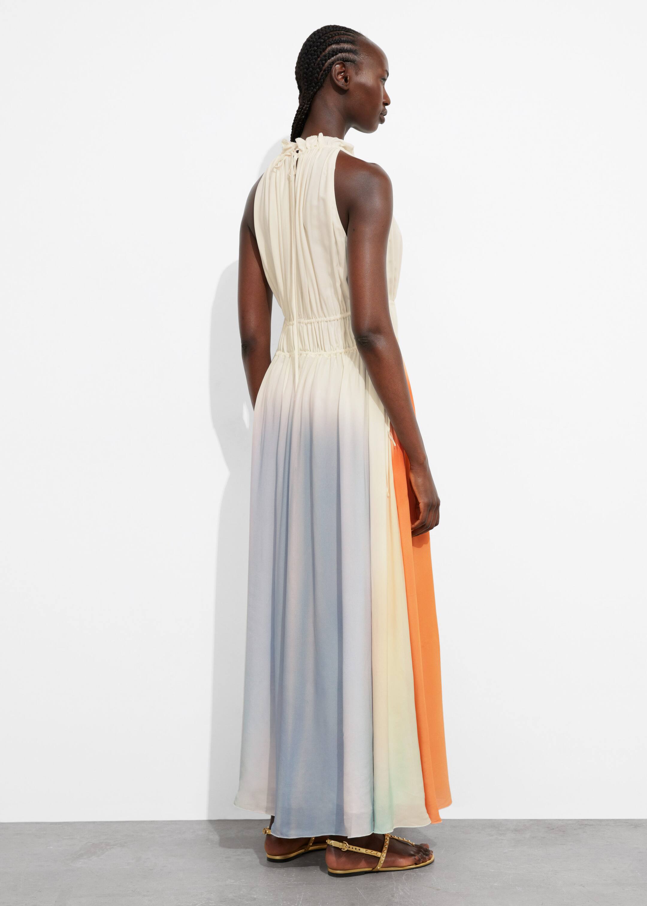 Sleeveless Maxi Dress - Cream/Orange/Lilac - Lookbook