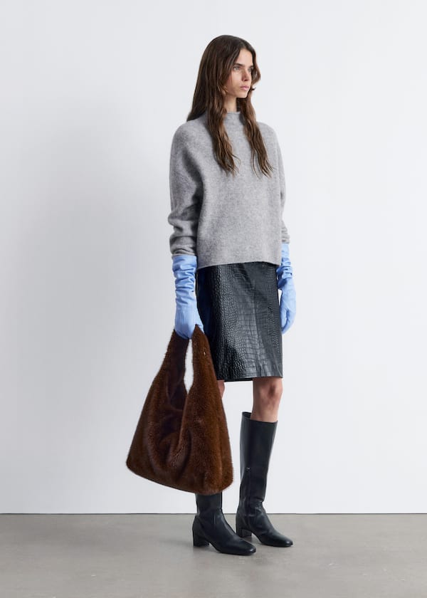 High-Neck Alpaca-Knit Jumper