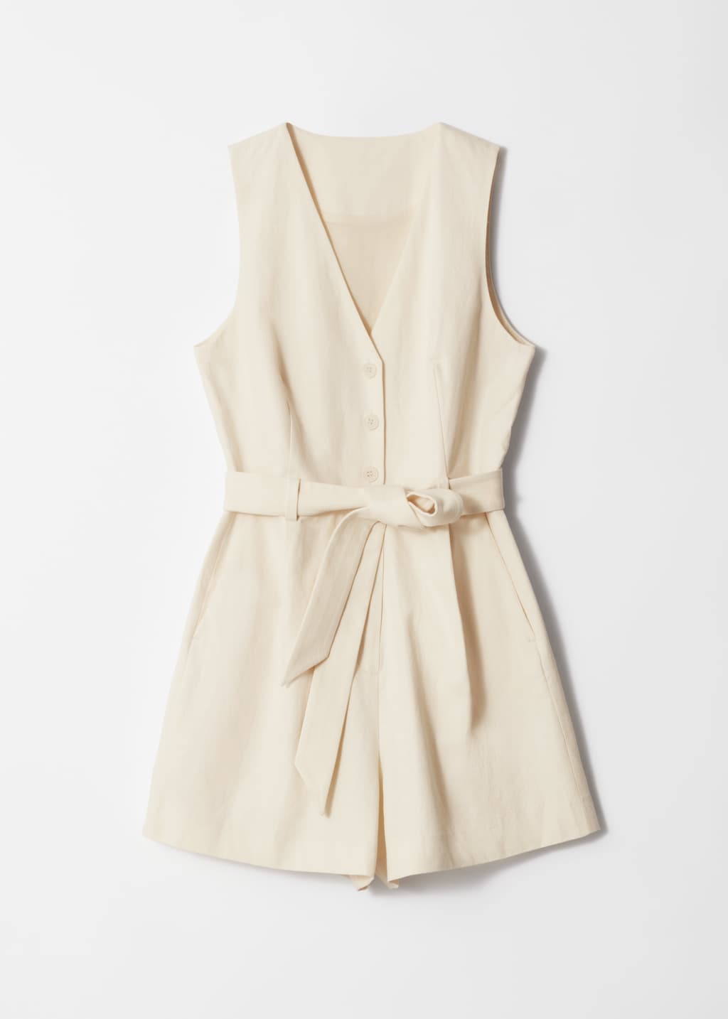 & Other Stories Women's Beige Tailored Playsuit