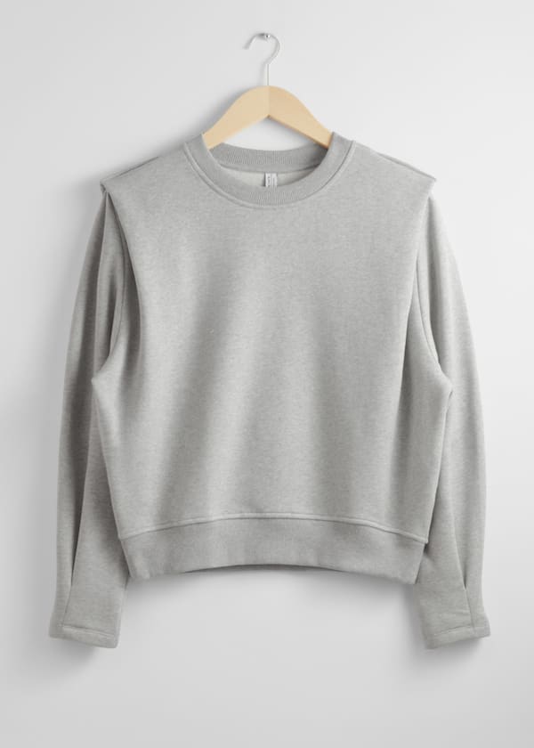 Fitted Pleated-Shoulder Sweatshirt