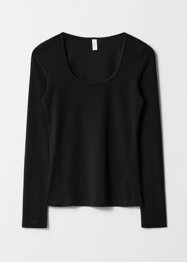 Scoop-Neck Long-Sleeve Jersey Top