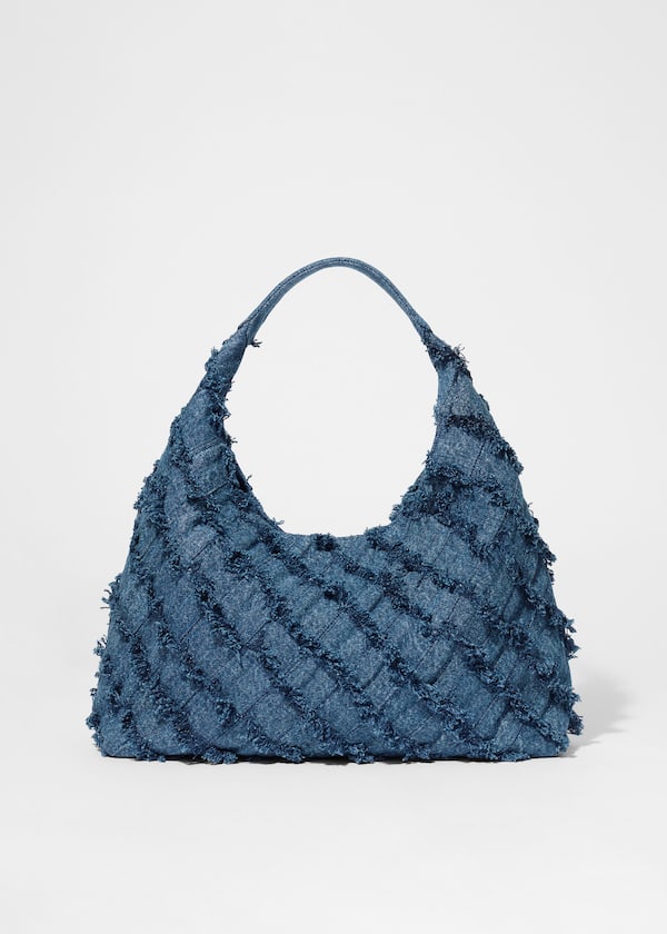 Braided Denim Tote Bag