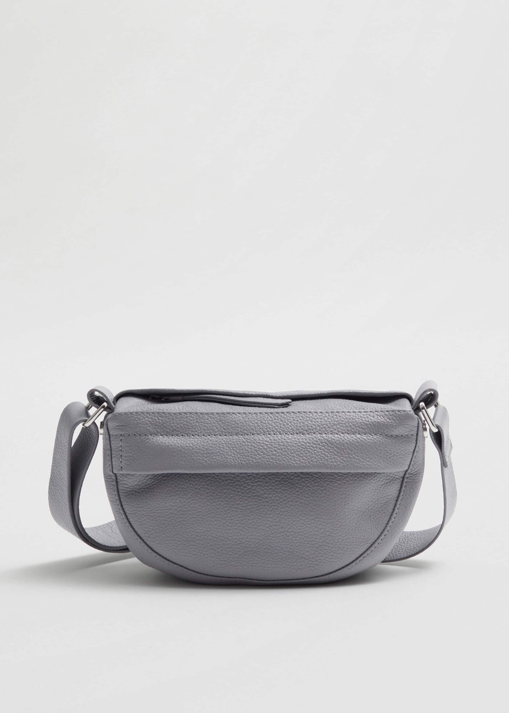 Small Soft Leather Crossbody Bag - Grey - Still Life