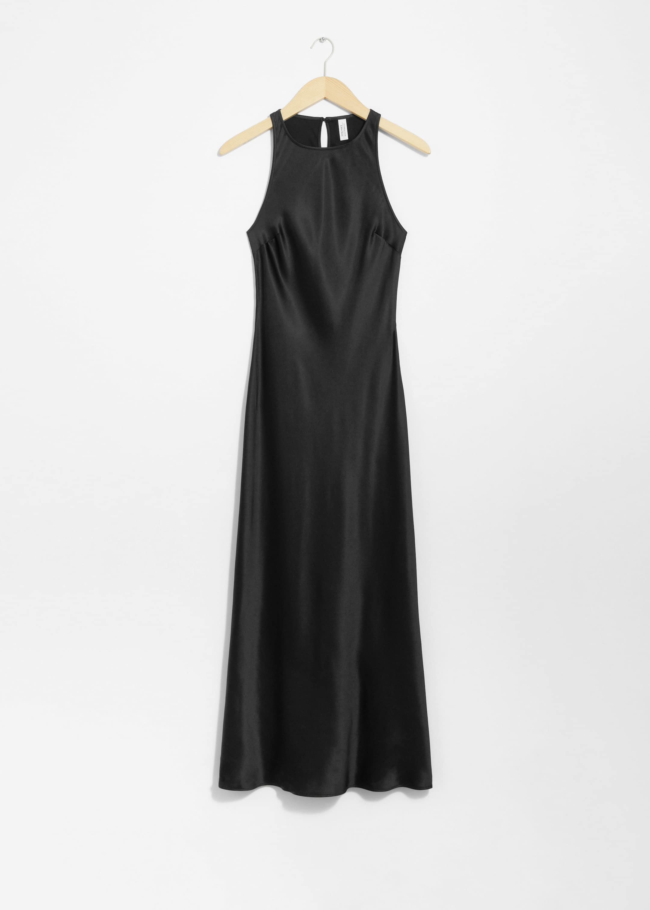 Robe midi en satin sans manches - Noir - Still Life