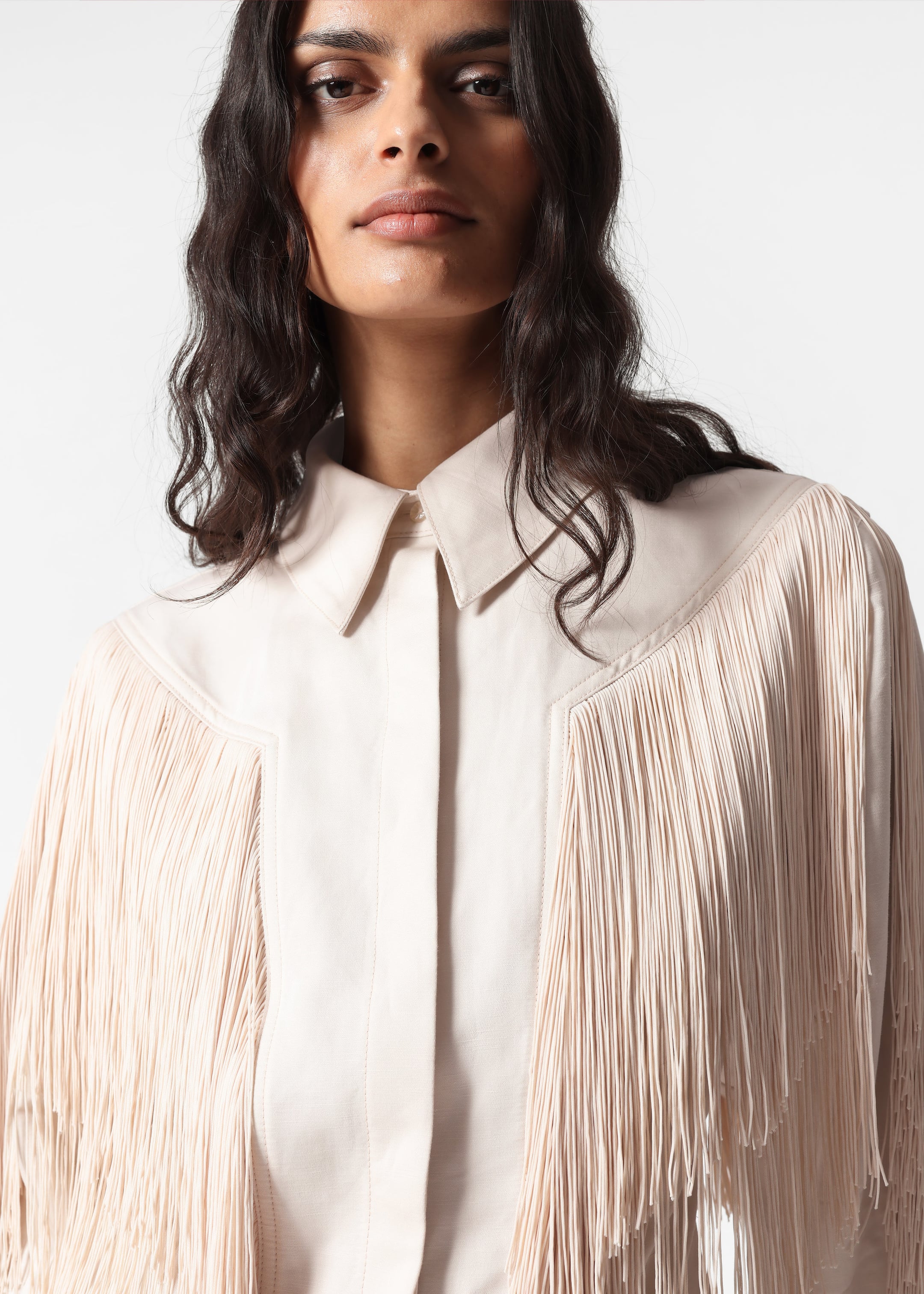 Fringed Shirt - Cream - Lookbook