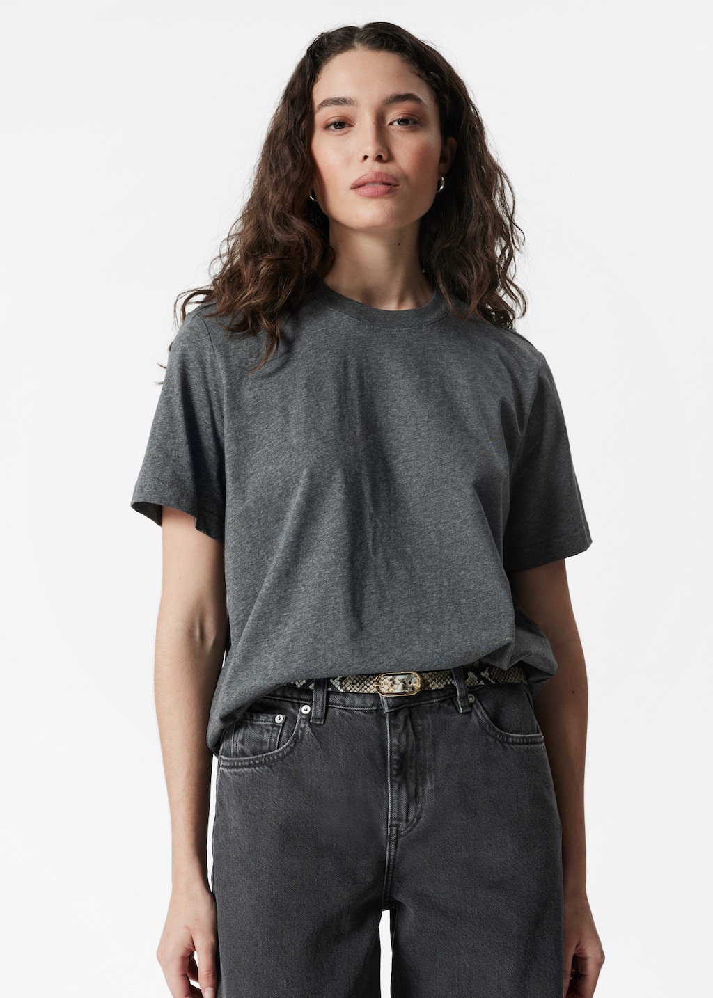 トップス GOOD GRIEF Relaxed Tee DEUXIEME CLASSE Relaxed Crewneck T-Shirt - Dark Grey Melange - Tops & T