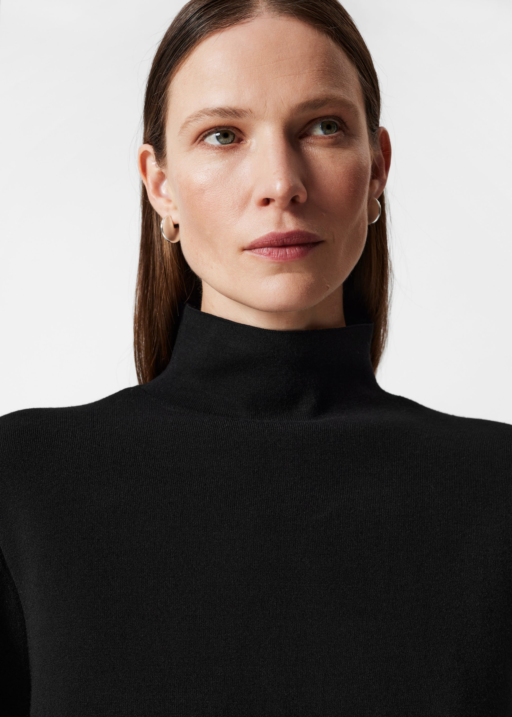 Boxy Turtleneck Knit Jumper - Mole - Lookbook