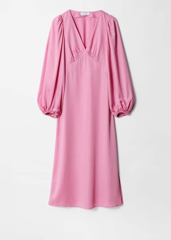 V-Neck Midi Dress