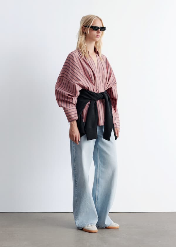 Fitted-Waist Cotton Shirt