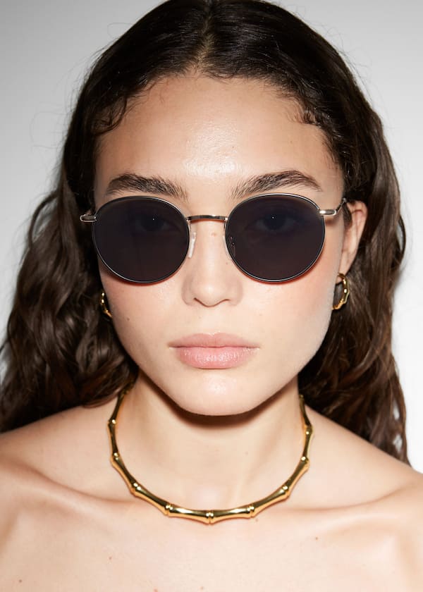 Slim Oval-Frame Sunglasses