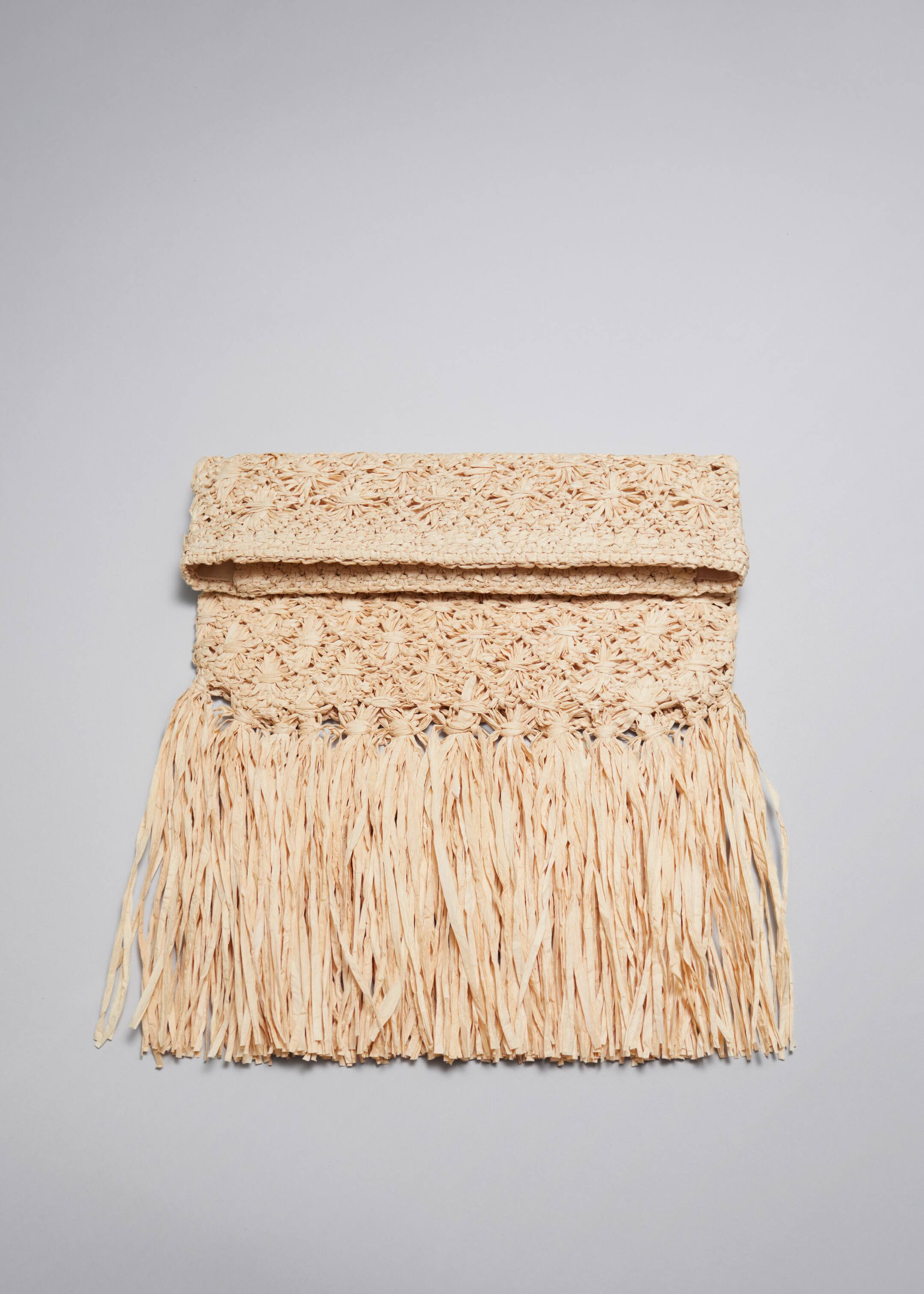 Fringed Straw Clutch