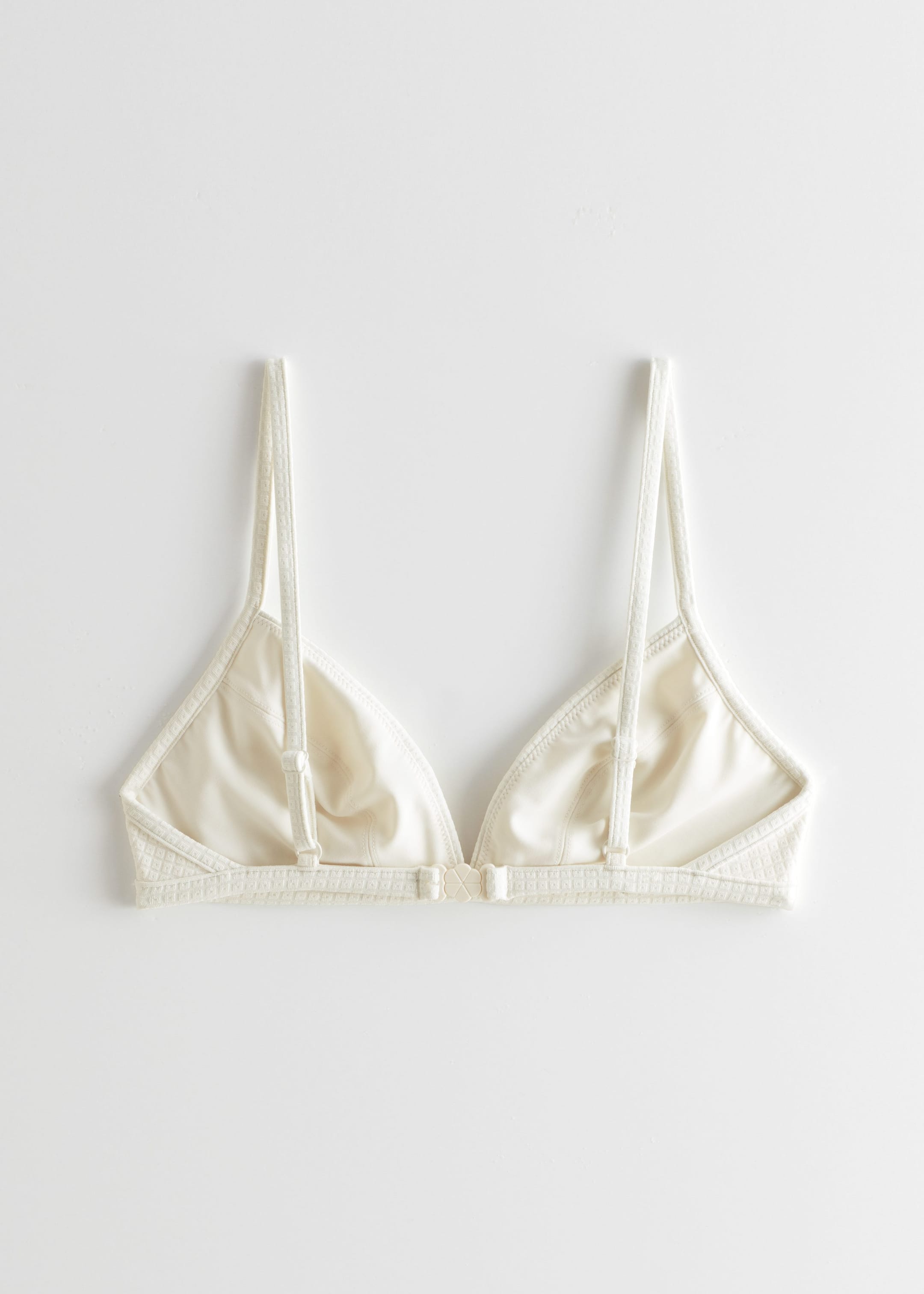 Textured Triangle Bikini Top - White - Still Life