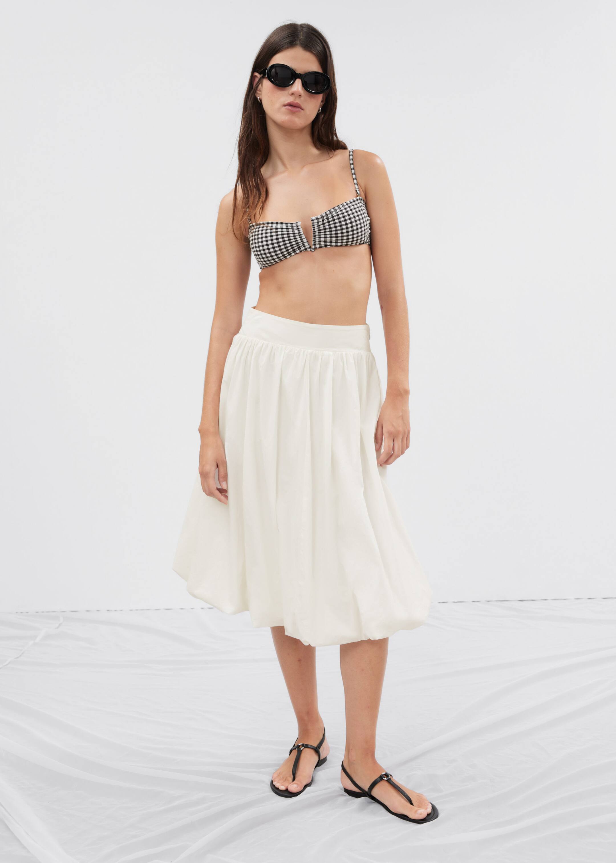 Bandeau Bikini Top - Black/White Checks - Lookbook