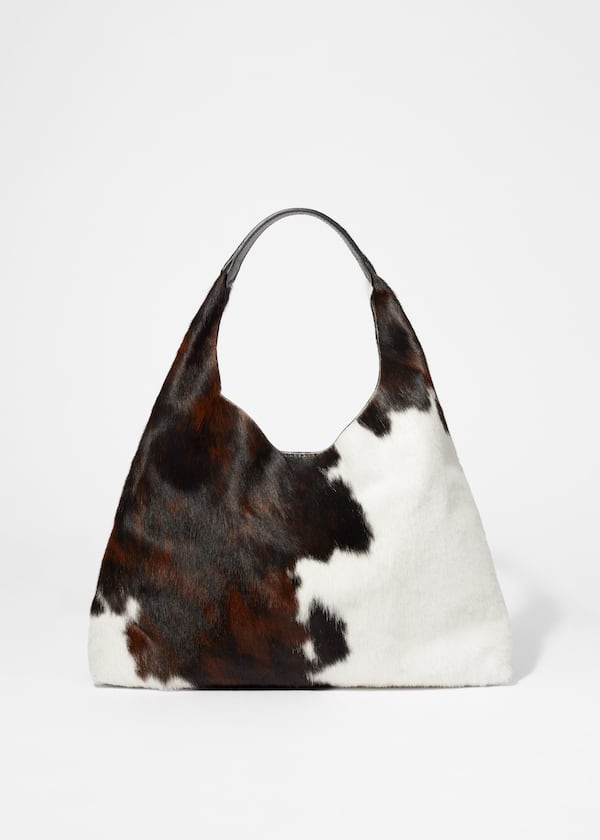 Animal-Print Leather Tote
