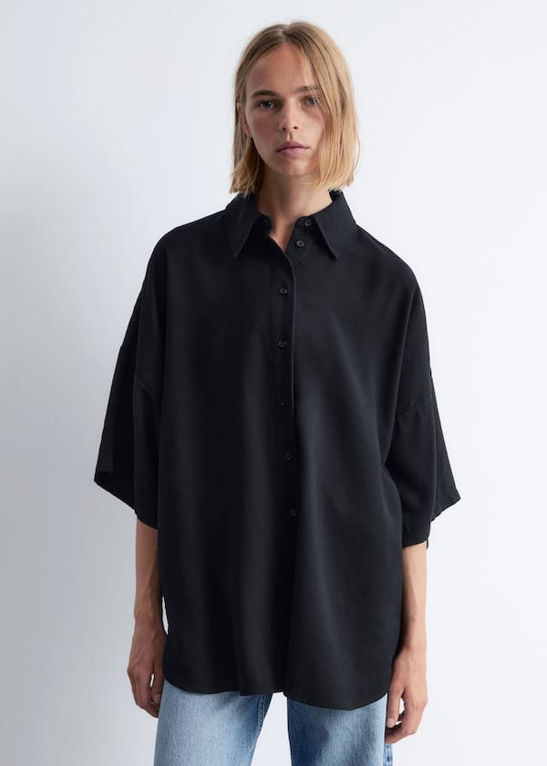 Oversized Quarter-Sleeve Shirt