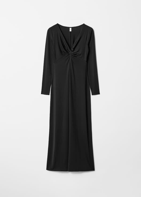 Twisted V-Neck Maxi Dress