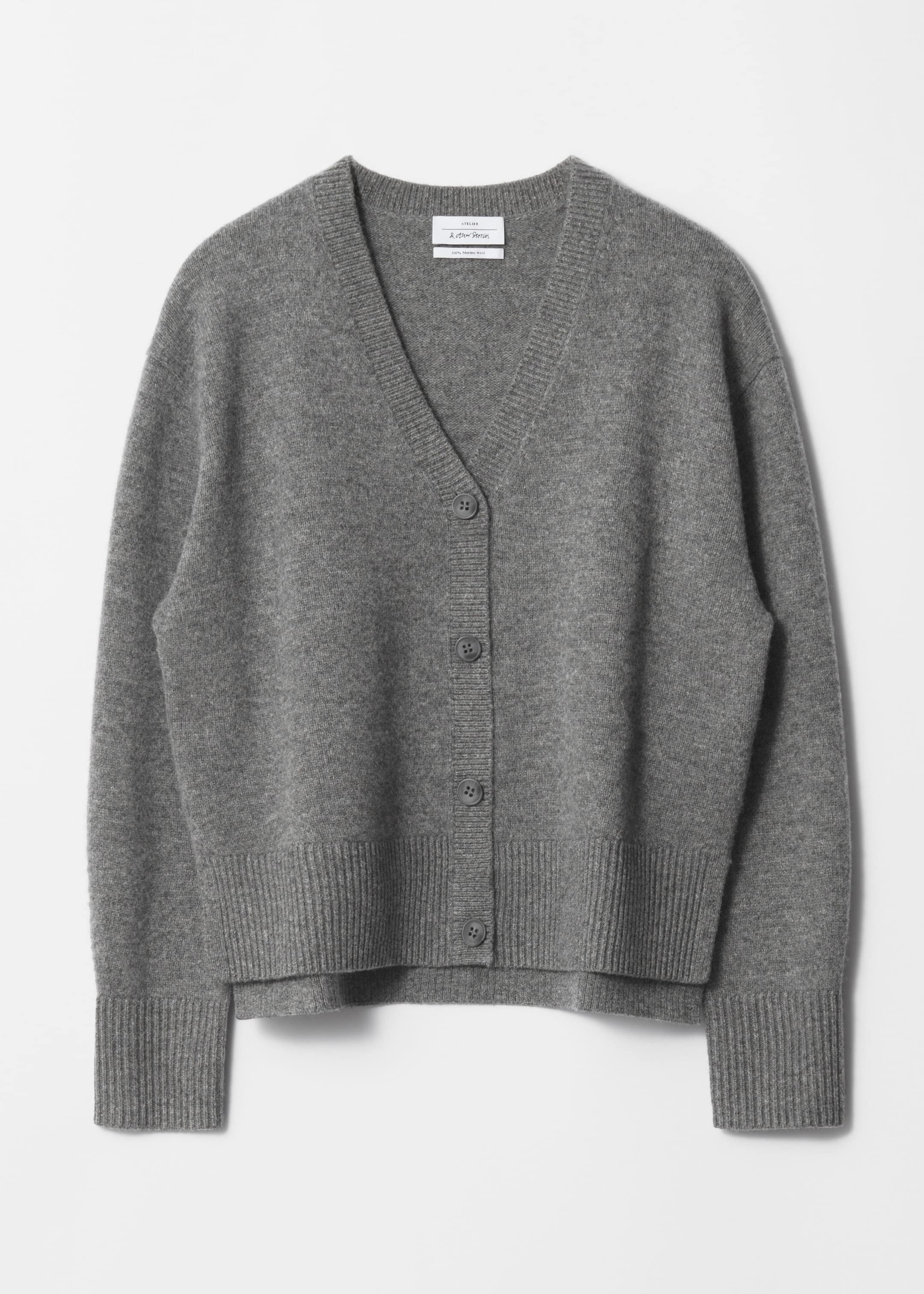 Cardigan oversize en laine mérinos - Gris - Still Life