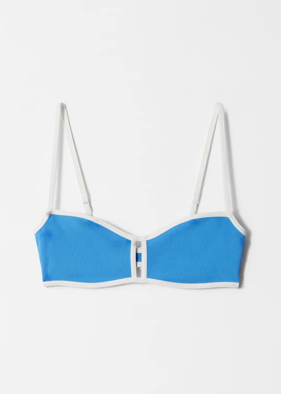 Contrast-Trim Bikini Top