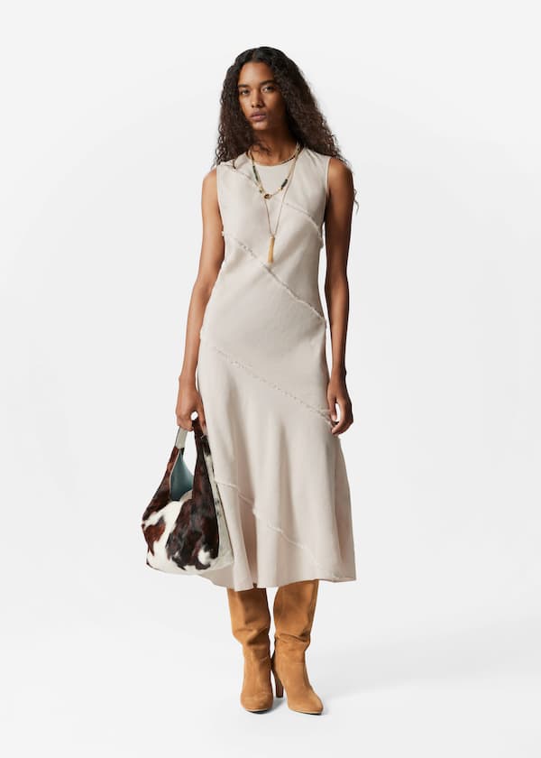 Sleeveless A-Line Midi Dress