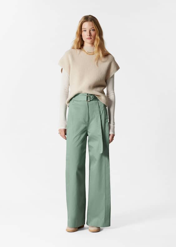 Belted Wide-Leg Trousers