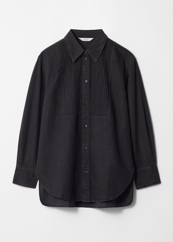 Pleated Denim Shirt
