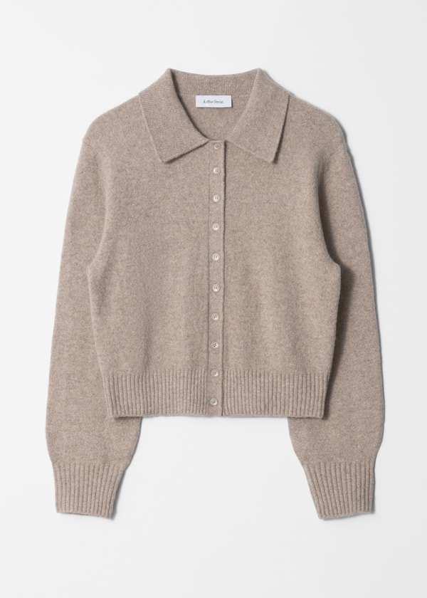 Knitted Collar Cardigan