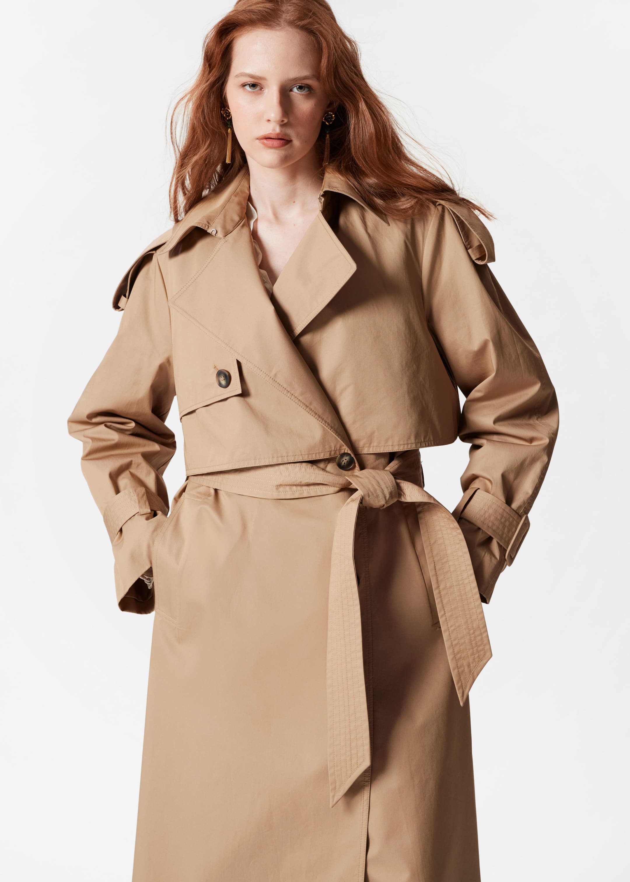 Belted Trench Coat - Beige - Lookbook