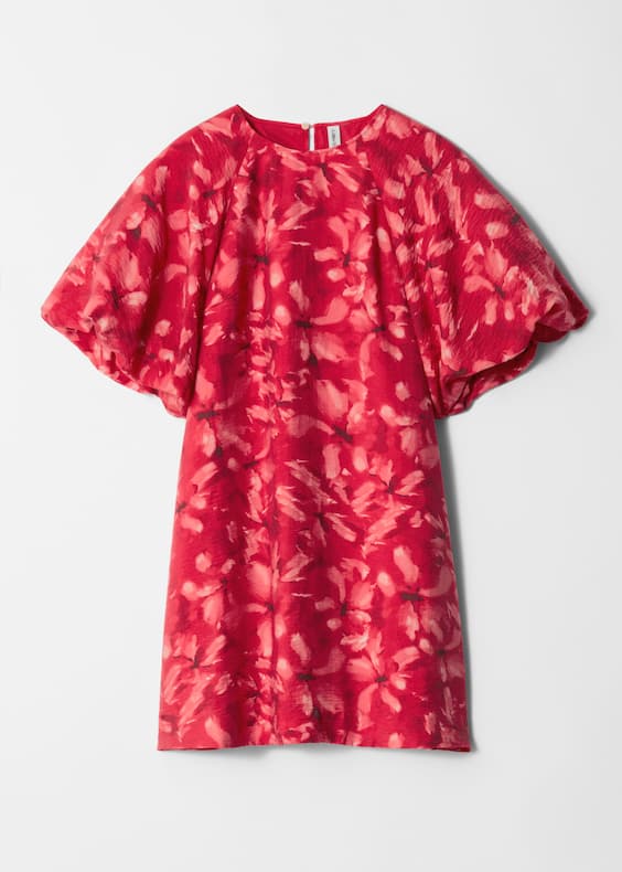 Puff-Sleeve Mini Dress