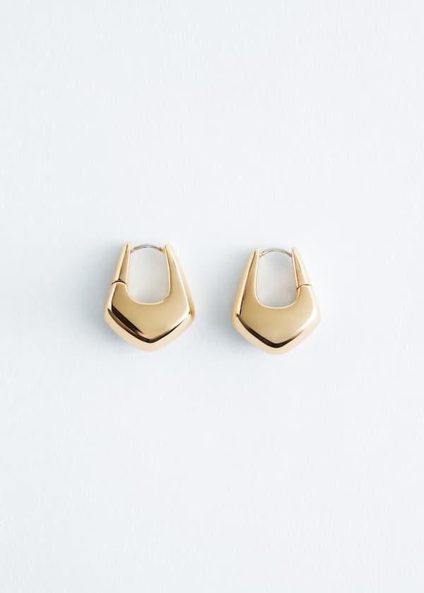 Angular Bell Hoop Earrings